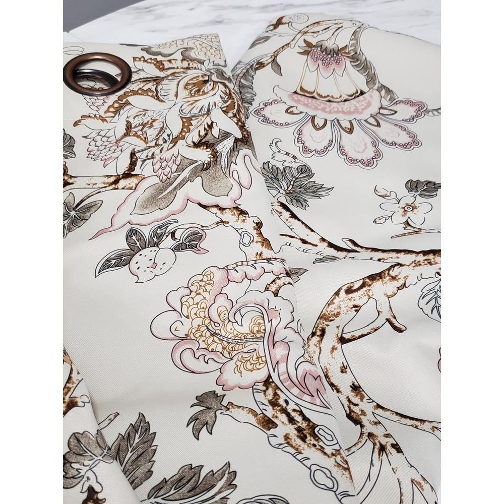 SET‎ NEVER USED BLACKOUT Folk Art Floral Maximalist CURTAIN BOHO Printed GRANDMA